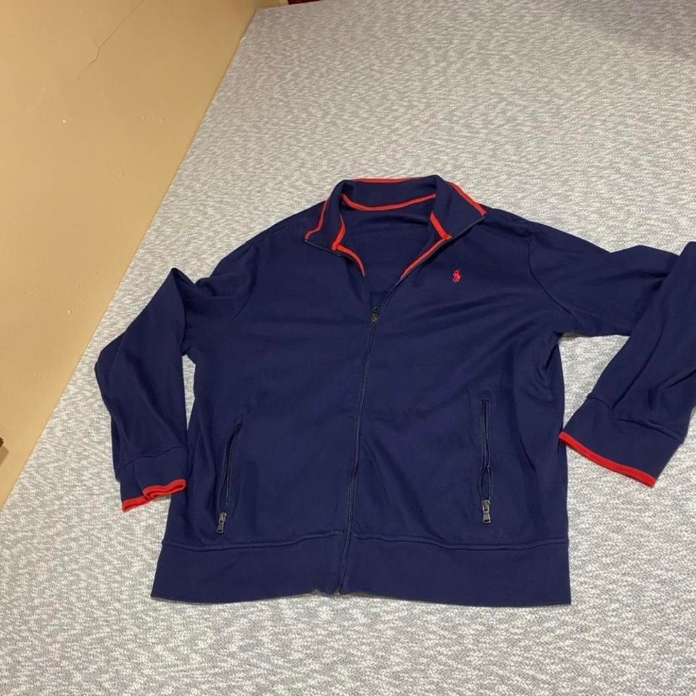 Ralph Lauren navy blue zip up jacket Size men XXL. SKU903  #polo
